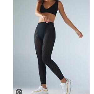 Savage x Fenty Peak Performance Mesh Lace Leggings Black M